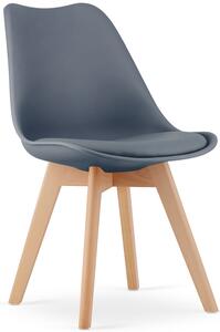 Grafitowe krzesło do salonu z poduszką - Asaba 3X