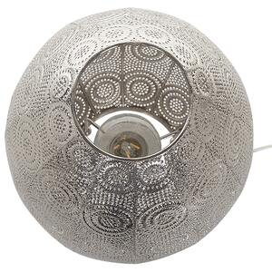 Lampa podłogowa stojąca srebrna metalowa 30 cm okrągła lampion Maringa Beliani