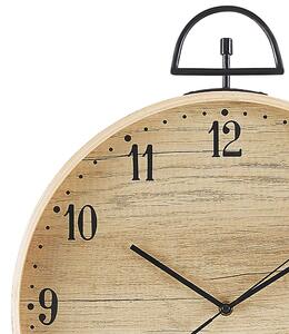Opfikon, okrągły zegar ścienny, MDF, jasne drewno, imitacja drewna, 40 cm Beliani
