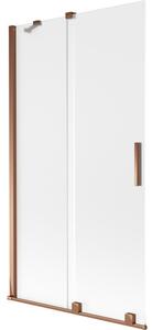 Mexen Velar parawan nawannowy 2-skrzydłowy rozsuwany 100 x 150 cm, szron, różowe złoto - 896-100-000-31-60