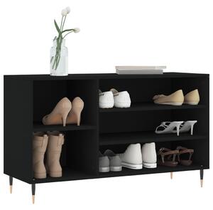 Szafka na buty, czarna, 102x36x60 cm, materiał drewnopochodny