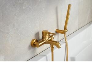 Bateria wannowa natynkowa KFA ARMATURA Moza 5034-010-31 Złoto szczotkowane