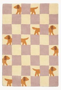 Ręcznie tuftowany dywan dziecięcy Walter Lilac Checkered, różne rozmiary