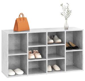 Ławka z miejscem na buty, szara, 103x30x55 cm