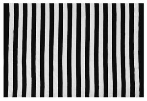 Dywan zewnętrzny czarno-biały materiał syntetyczny w paski 140 x 200 cm Tavas Beliani