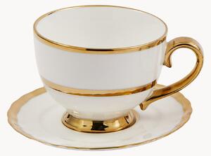 Komplet filiżanek ze spodkiem z porcelany Golden, 4 elem