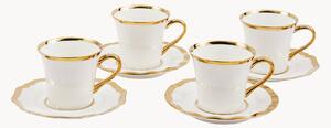 Komplet filiżanek ze spodkiem z porcelany Golden, 4 elem