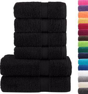 6-częściowy zestaw ręczników premium SOLUND, czarny, 600 g/cm²