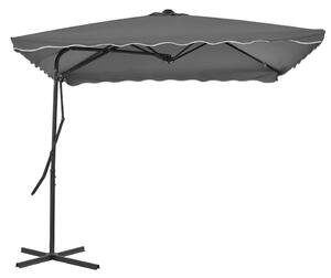 Parasol ogrodowy na słupku stalowym, 250 x 250 cm, antracytowy
