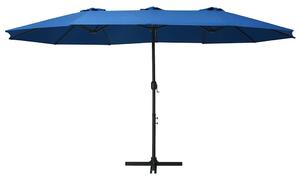 Parasol ogrodowy na słupku aluminiowym, 460 x 270 cm, niebieski