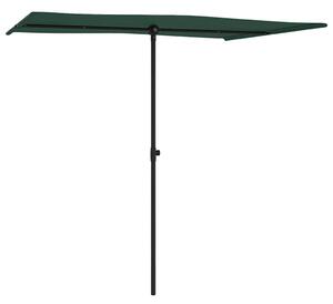 Parasol ogrodowy na aluminiowym słupku, 2x1,5 m, zielony