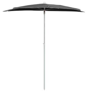 Półokrągły parasol ogrodowy na słupku, 180x90 cm, antracytowy