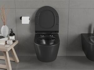 Mexen Carmen miska wc Rimless z deską wolnoopadającą slim, duroplast, czarna mat - 30880185