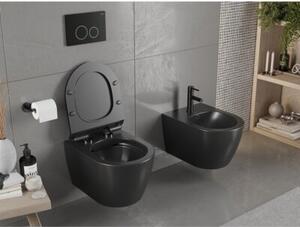 Mexen Carmen miska wc Rimless z deską wolnoopadającą slim, duroplast, czarna mat - 30880185