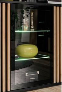 Komoda CAMERON 160 LED hickory jackson/czarna