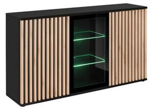 Komoda CAMERON 160 LED hickory jackson/czarna