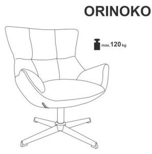 Fotel tapicerowany ORINOKO szary obracany