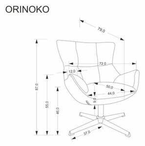 Fotel tapicerowany ORINOKO szary obracany