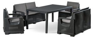 Zestaw Mebli Ogrodowych NAPOLI MINI 6 Rattan Antracyt Corciano