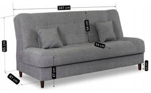 Wersalka Sofa Kanapa RozkÅadana Z FunkcjÄ Spania Dwuosobowa Szara NEPAL