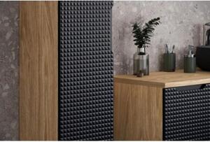 Szafka pod umywalkę LUXOR BLACK 82-60-2S 60cm dąb olejowany/czarna