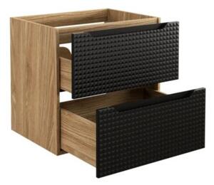 Szafka pod umywalkę LUXOR BLACK 82-60-2S 60cm dąb olejowany/czarna