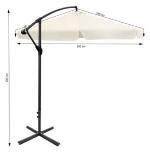 Składany parasol ogrodowy 350 cm XXL 8-ramienny BAUERKRAFT kolor beżowy