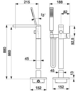 Bateria wannowa stojąca KFA ARMATURA Logon 5135-510-00 Chrom
