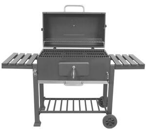 Grill ogrodowy węglowy LUND XXL 99917 Zamykany, żeliwny ruszt, półki boczne, termometr, kółka