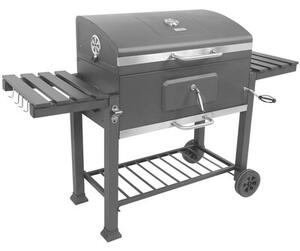 Grill ogrodowy węglowy LUND XXL 99917 Zamykany, żeliwny ruszt, półki boczne, termometr, kółka