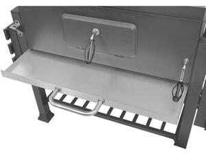 Grill ogrodowy węglowy LUND XXL 99917 Zamykany, żeliwny ruszt, półki boczne, termometr, kółka
