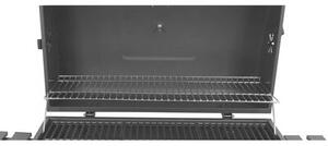 Grill ogrodowy węglowy LUND XXL 99917 Zamykany, żeliwny ruszt, półki boczne, termometr, kółka