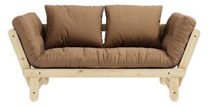 Sofa rozkładana z brązowym pokryciem Karup Design Beat Natural/Mocca