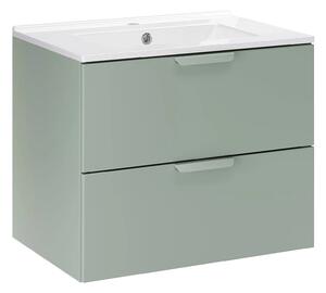 Zielona szafka łazienkowa z umywalką P3-S58