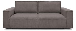 Ciemnobrązowa sztruksowa rozkładana sofa 245 cm Nihad – Bobochic Paris