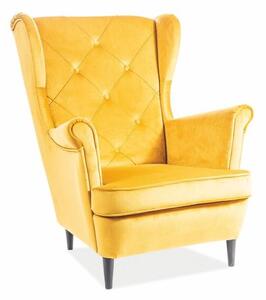 Fotel uszak LADY VELVET curry