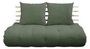 Sofa rozkładana z zielonym obiciem Karup Design Shin Sano Natural/Olive Green