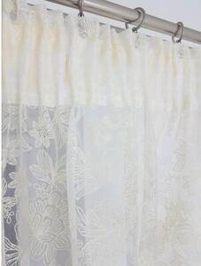Firana gotowa z markizety 135x250 cm - haft 3D, taÅma marszczÄ ca, tasiemka do kokona, kremowa