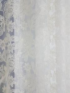 Firana gotowa z markizety 135x250 cm - haft 3D, taÅma marszczÄ ca, tasiemka do kokona, kremowa