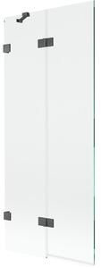 Mexen Lunar parawan nawannowy 2-skrzydłowy lewy 80 x 150 cm, transparent, gun gray szczotkowany - 897-080-100-66-00-L