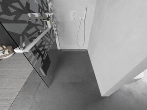 Mexen Kioto+ ścianka prysznicowa z półką Walk-in 70 x 200 cm, biały wzór, biała - 800-070-121-20-85
