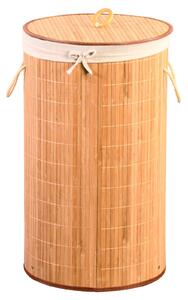 Bambusowy kosz na pranie z materiałowym wkładem, 35 x 60 cm