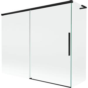 Mexen Rox L parawan nawannowy 2-skrzydłowy rozsuwany 190 + 90 x 150 cm, transparent, czarny - 8C9L-190-090-70-00