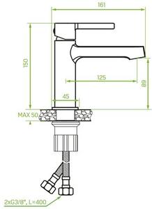 Bateria umywalkowa LAVEO Alita BVA 322D Nikiel szczotkowany