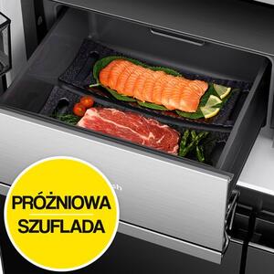 Lodówka HISENSE RQ768N4GBE MD Side by Side No Frost 190cm Czarne szkło do obudowy Szuflada próżniowa My Fresh Choice