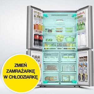 Lodówka HISENSE RQ768N4GBE MD Side by Side No Frost 190cm Czarne szkło do obudowy Szuflada próżniowa My Fresh Choice