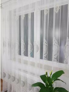 Firana z haftem i welurem-szary 400x250 cm