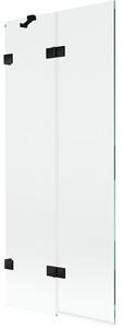 Mexen Lunar parawan nawannowy 2-skrzydłowy lewy 80 x 150 cm, transparent, czarny - 897-080-100-70-00-L