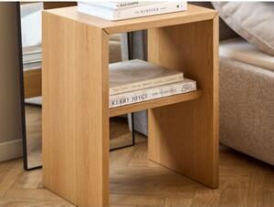 Stolik nocny Anvik z pÃ³ÅkÄ , kolor oak lacquered