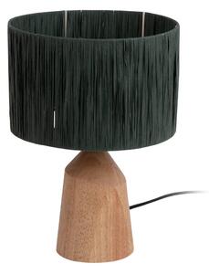 Lampa stołowa TRAPEZE z drewnianą podstawą, Ø 25 cm